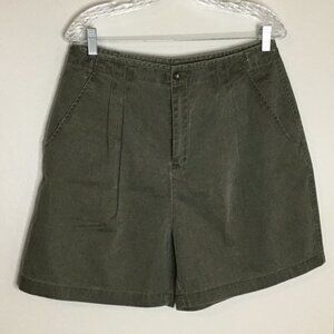 The Territory Ahead Green Khaki Cotton Shorts